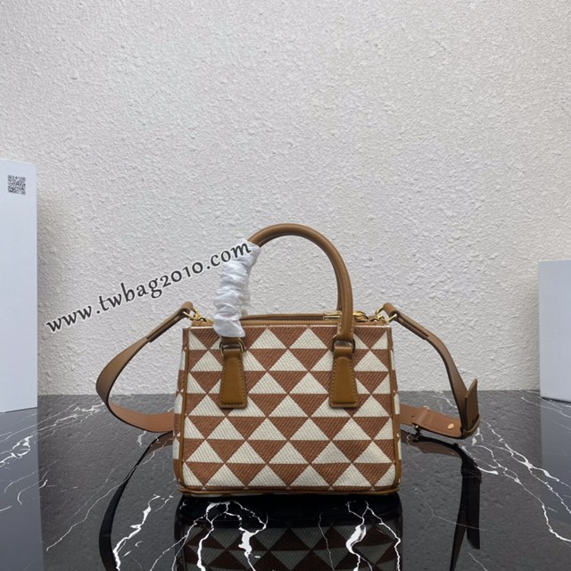 Prada專櫃新款刺繡織物包小號手提女包 1BA906 普拉達迷你殺手包 csp1648